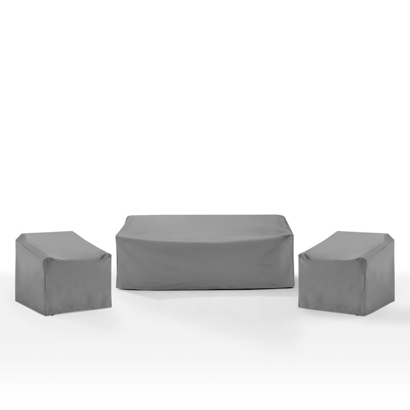 Housses de patio, ensemble de housse imperméable 3 pièces pour chaises d'extérieur et canapé, gris