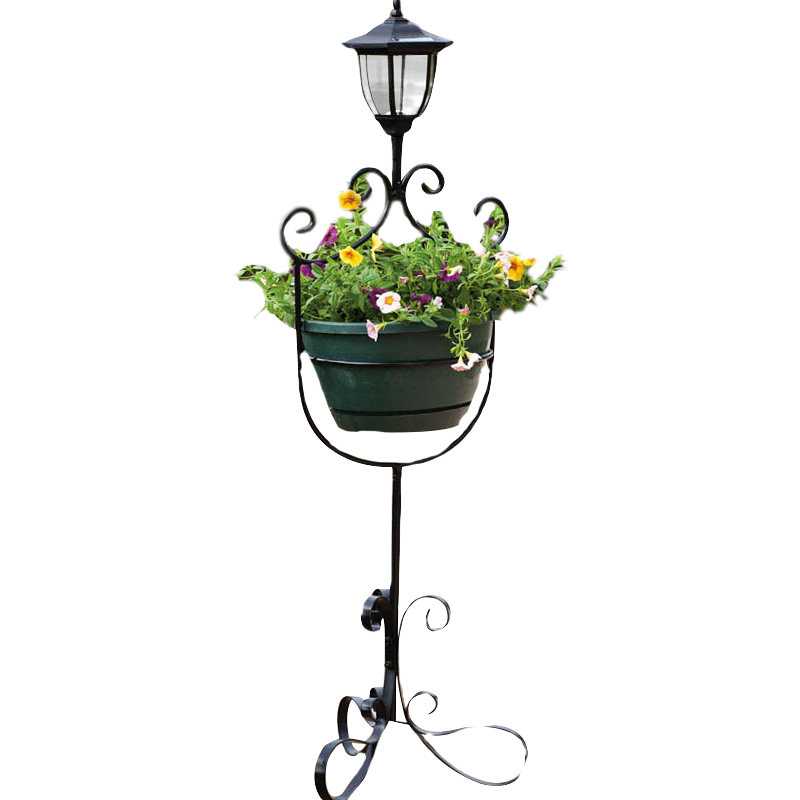 Support à fleurs solaire en métal 39 po avec pot