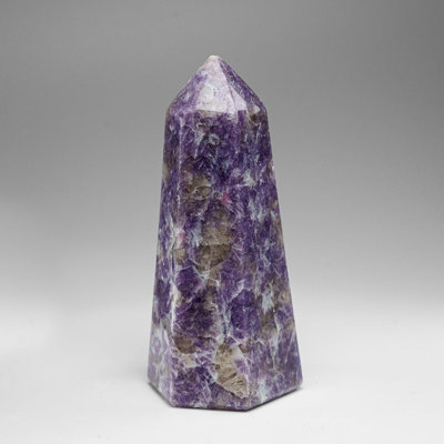 Véritable pointe de lépidolite polie de Madagascar (1,1 lb)