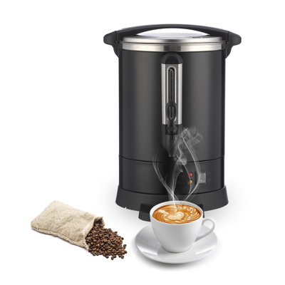 12L 80 Cup Double Wall Coffee Urn, Stainless Steel Electric Hot Beverage Dispenser for Catering Office Events