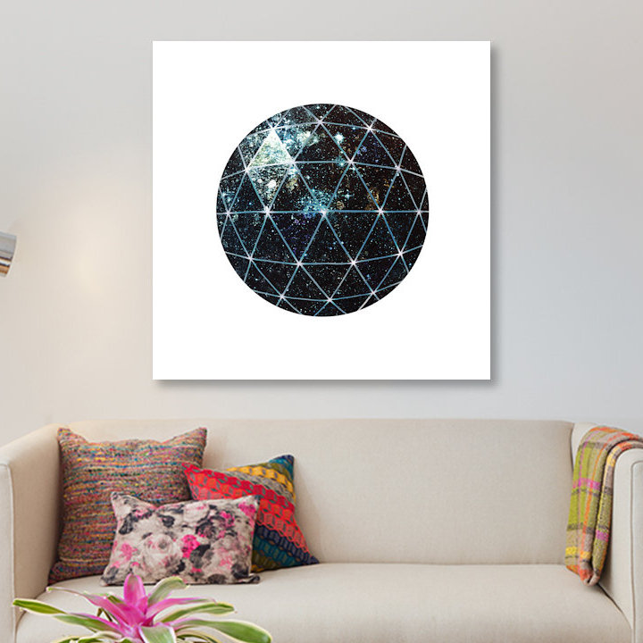 « galaxy géodésique », impression sur toile, H 12 po x l 12 po x P 1,5 po, Pas de tapis, Toile tendue