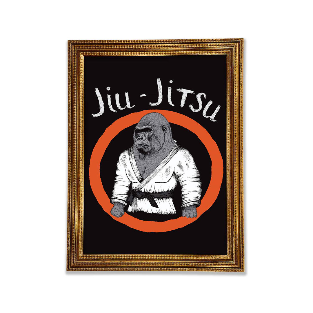 Jiu Jitsu Gorilla - Einzelner Bilderrahmen Kunstdrucke