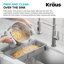 Passoire KRAUS extensible pour évier de cuisine / Passoire au-dessus de l'évier pour le rinçage et le séchage convenant à la plupart des éviers, gris clair