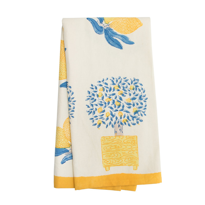 Lemon Tree Cotton Floral Tea Towel