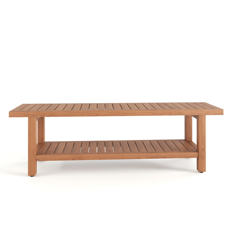 Spa Shower Bench, Teak Oil, 18" H x 60" W x 14" D