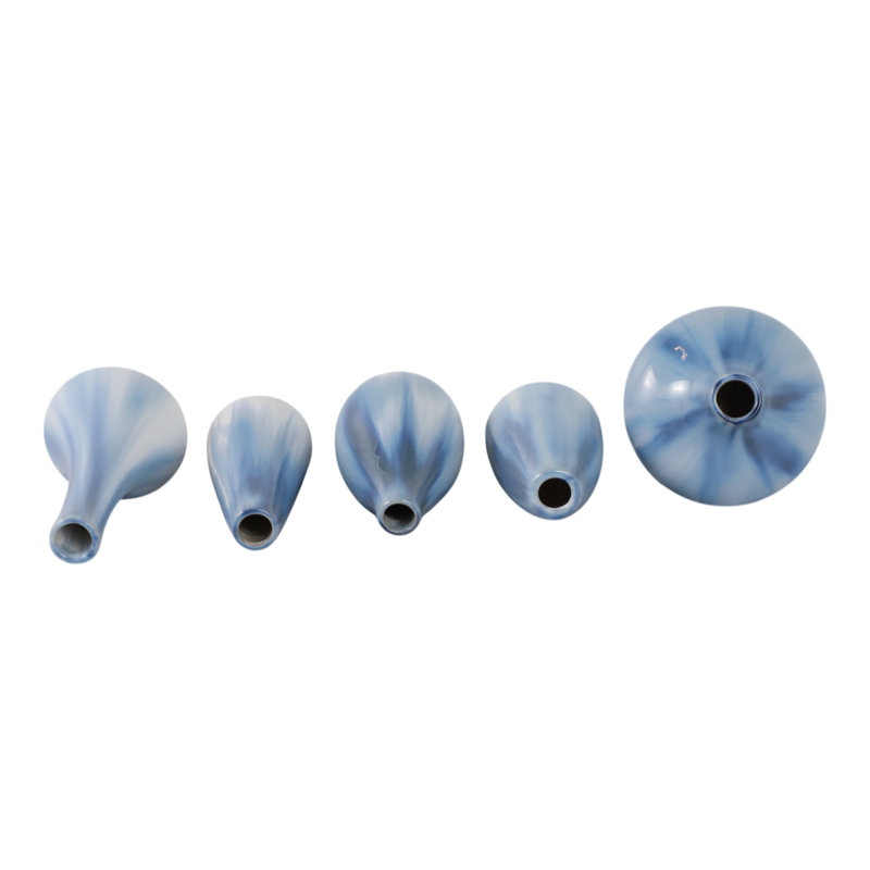 Modern Stoneware Ceramic Vase with Sculptural Twisted Design - Contemporary Decorative Accent for Stylish Home Decor, Blue