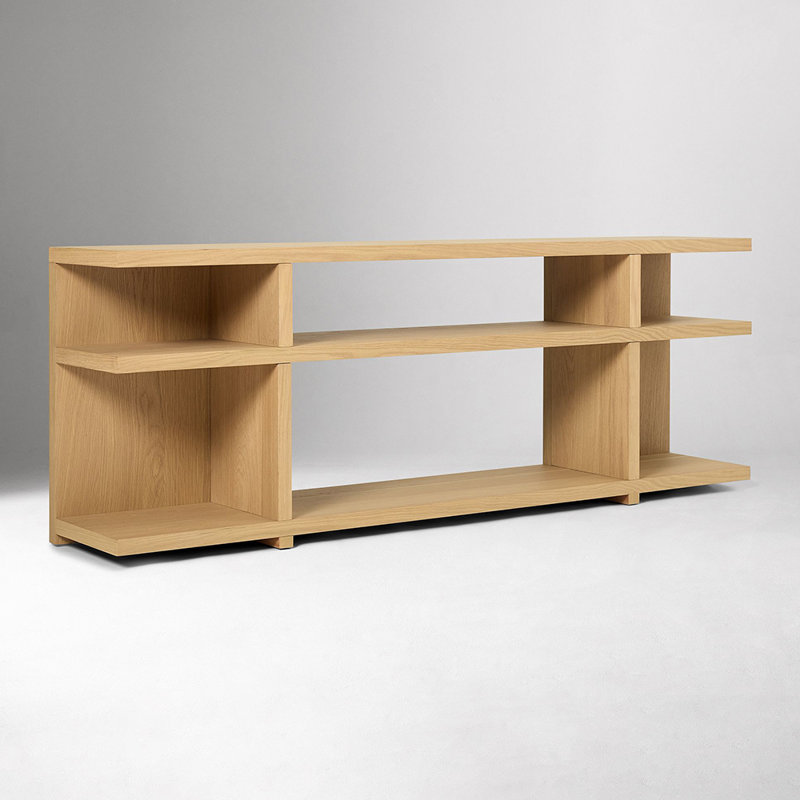 Modern simple console table, 25.6" H x 71.7" W x 13.4" D, Burlywood