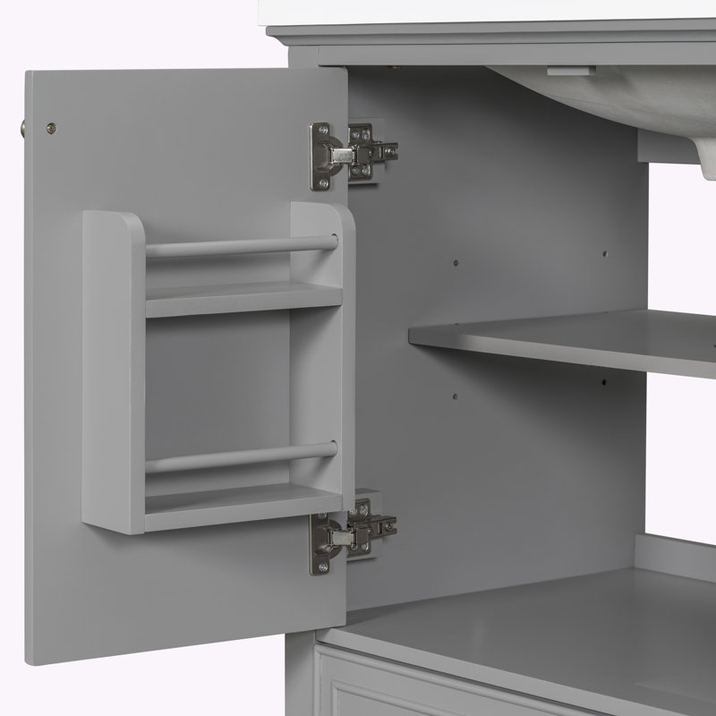 Base de meuble-lavabo simple 29,5 po seulement, Gris