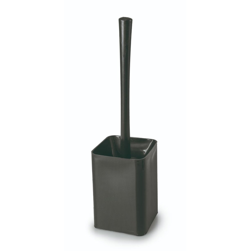 Spectrum Toilet Brush & Holder White Square, Black