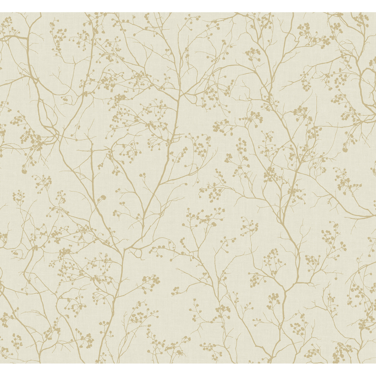 Swanson 27' L x 27" W Smooth Wallpaper Roll, Cream/Gold