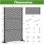 Metal Privacy Screens And Panels With Free Standing, Freestanding Outdoor Indoor Privacy Screen, Decorative Privacy Screen For Balcony Patio Garden, Semi-Circular Shape