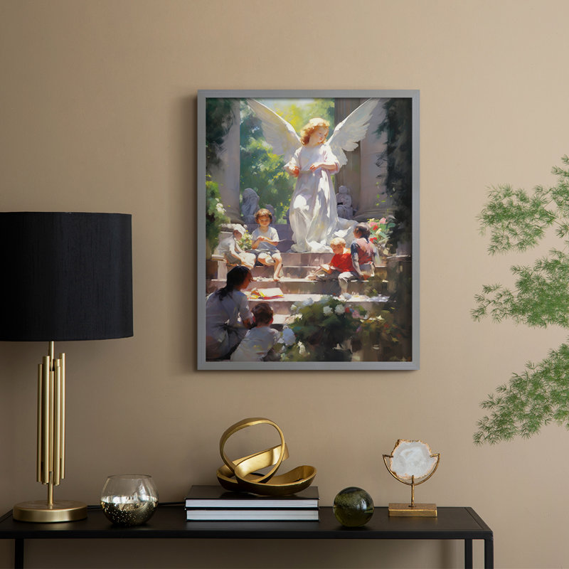 Religious Series CDLIX, reproduction encadrée - bois massif, Gris, H 30 po x l 24 po