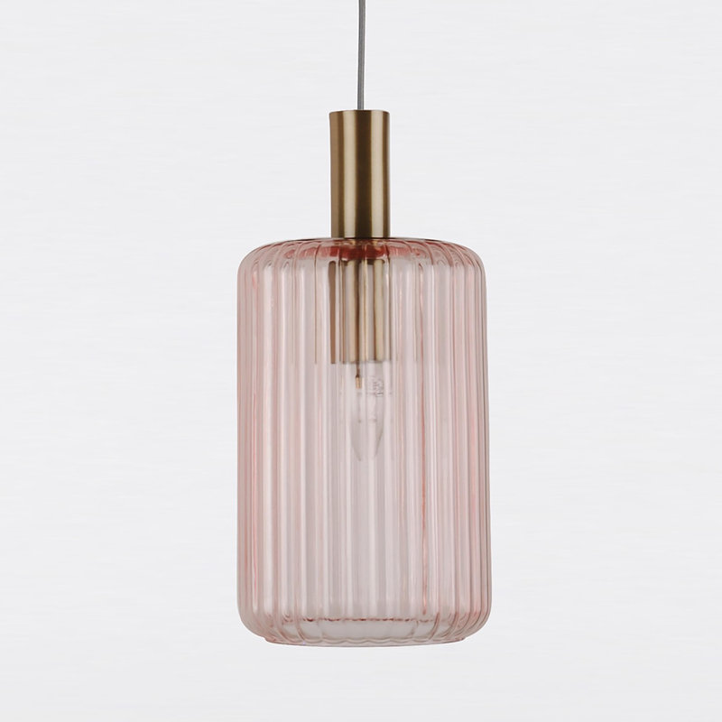 Burvale 1 - Light Single Pendant, Blush Pink/Gold