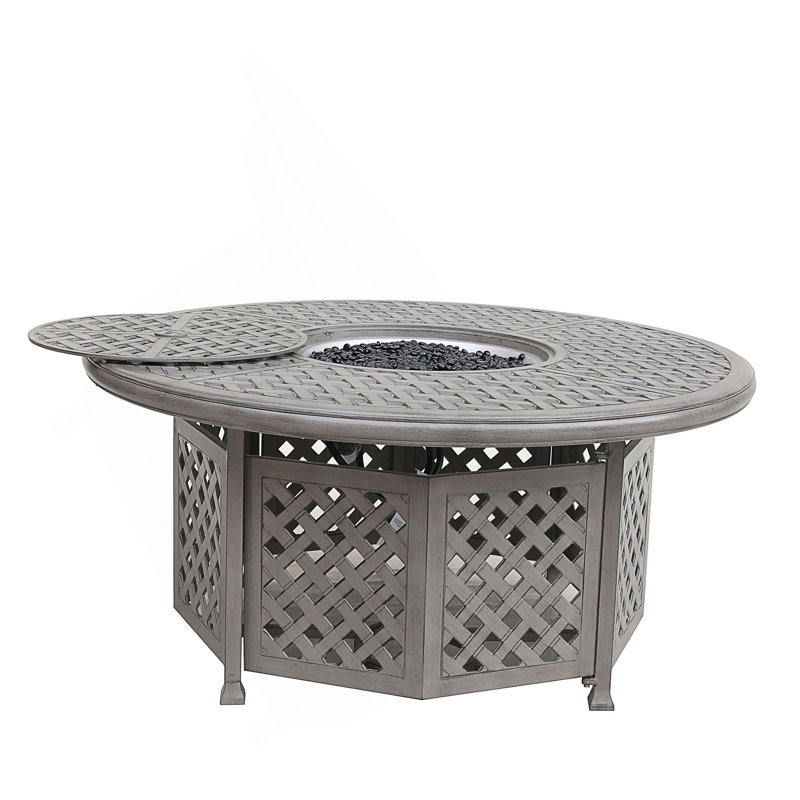 Table de foyer en aluminium moulé au propane, hauteur de conversation
