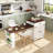 77.4” Kitchen Island With Extendable Dining Table For 4-6 Person