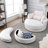 Comfy Swivel Chair With Storage In Coloured Fabric Linen Look