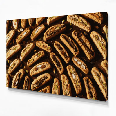 Desserts Biscotti, art mural sur toile brune