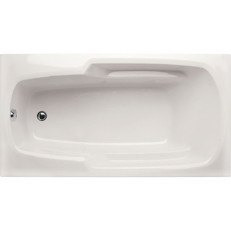 Solo 54'' x 30'' Air Acrylic Bathtub, White, Polished Chrome