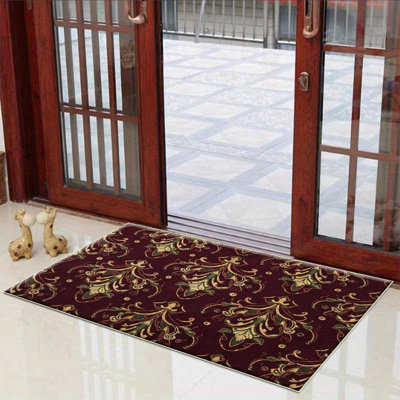 Tapis à motif damassé, doux et léger, adapté à toutes les saisons, facile à entretenir et facile à nettoyer, tapis de tapis lavable à la machine, convient au salon, à la chambre à coucher, au couloir, au balcon, au patio, au décor de la pièce, au décor extérieur