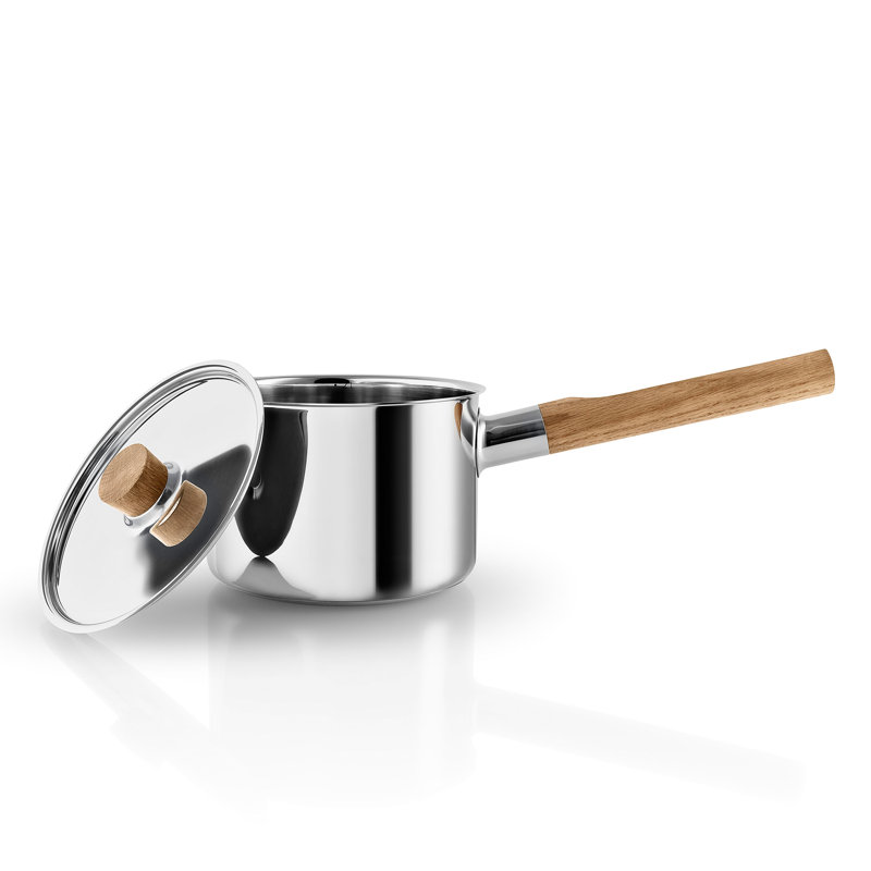 Nordic Non-Stick Stainless Steel Saucepan, Oak, 2 L