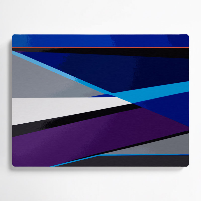 Art mural rigide en métal bleu 64, H 11 po x l 14 po