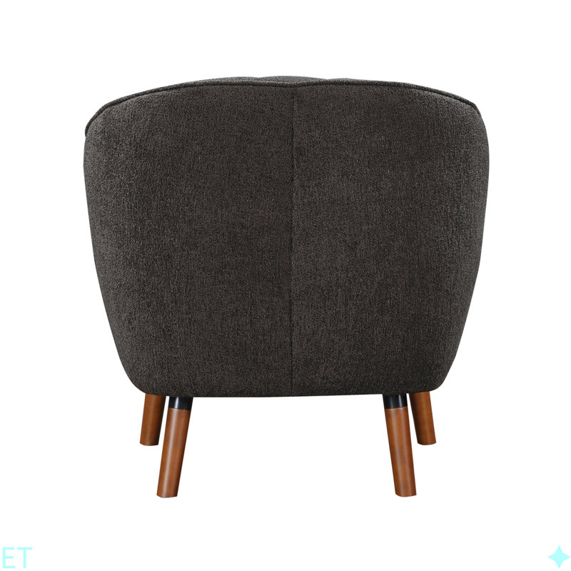 Chaise d'appoint Mid-Century moderne en chenille 1pc, Gris anthracite