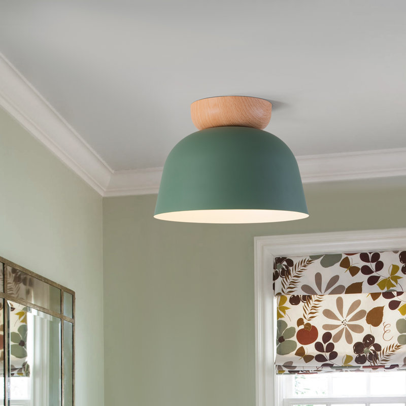 Semi Flush Mount, Natural, Green