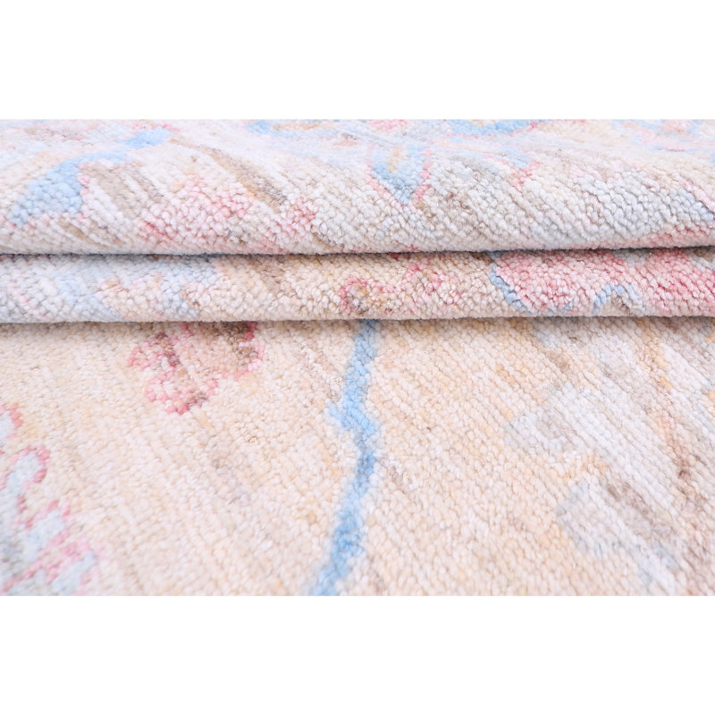 Tapis unique brun clair / bleu / rouge 9 pi 2 po x 12 pi 2 po