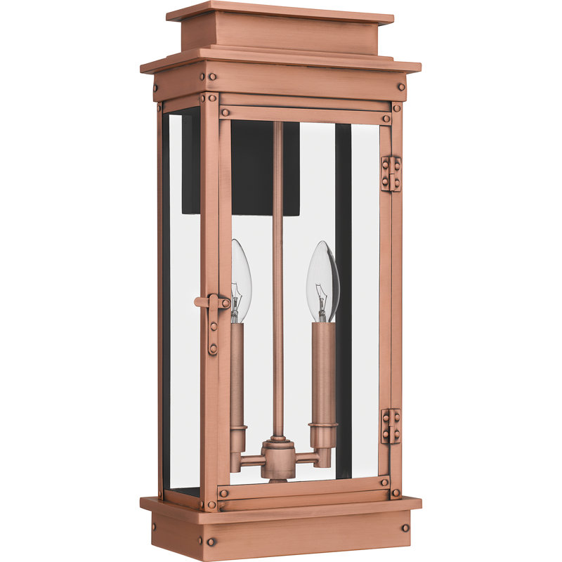 Onnen 2-Light Aged Copper Outdoor Wall Lantern