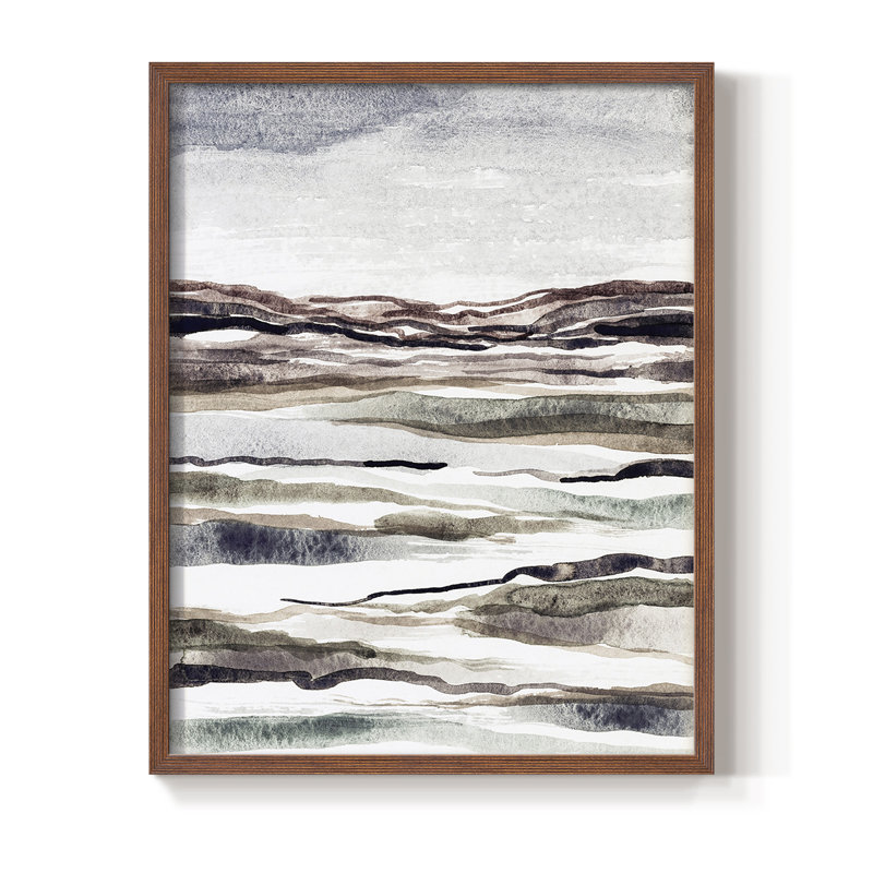 «Mute Earth Layers II», reproduction encadrée - bois massif, H 15 po x l 12 po, Noyer