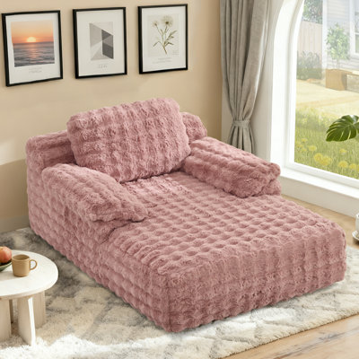 Canapé-lit surdimensionné en velours 68 po x l 48 po avec accoudoir large et coussin d'accoudoir large - aucun assemblage requis