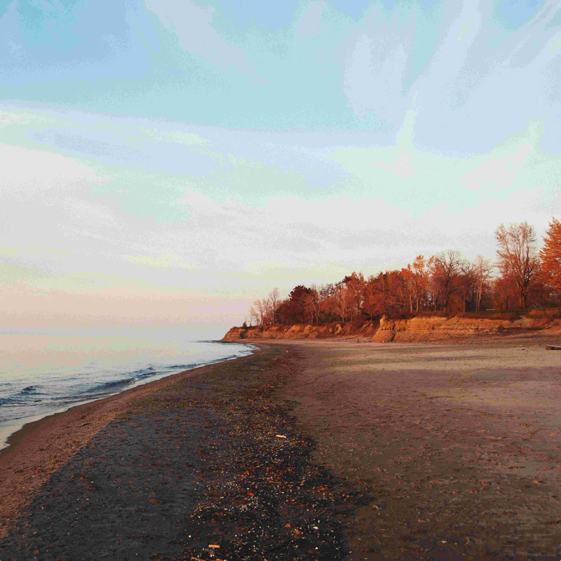 The Autumn Day - Photographie sur toile tendue, H 30 po x l 30 po, Cadre flottant noir, L 39,5 po x L 64 po