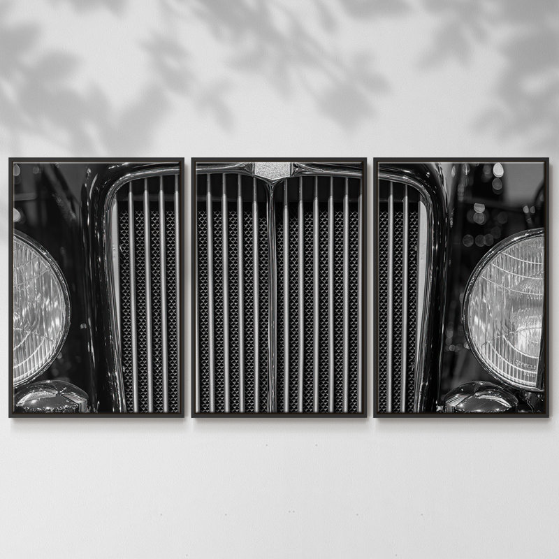 " Vroom II " 3 - Pieces, 24" H x 48" W x 2" D, Black