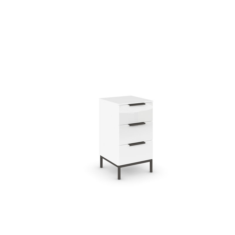 Flipp Manufactured Wood Bedside Table, Alpine White/Graphite