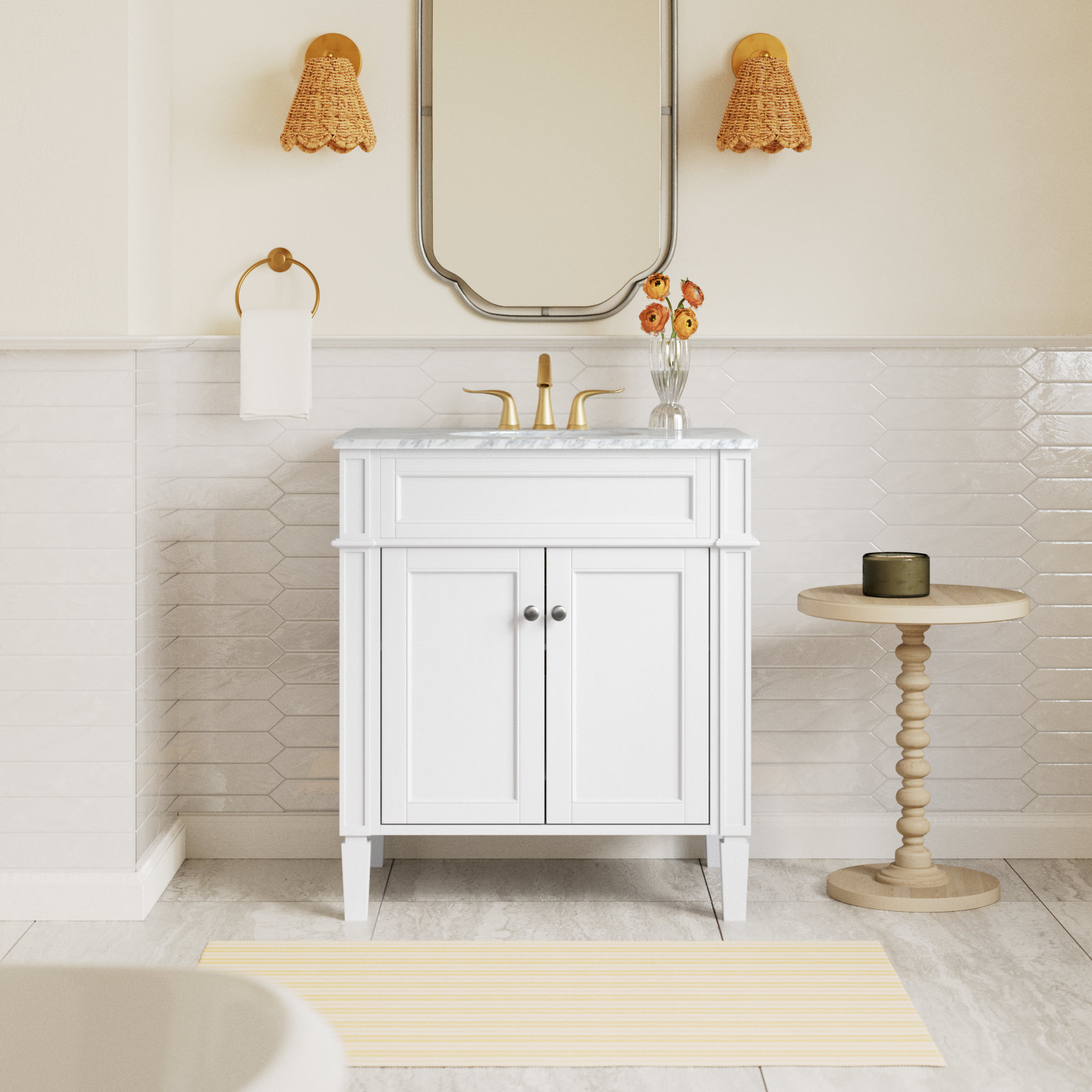 Rivers 30'' Single Bathroom Vanity, White
