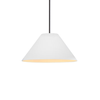Radiance - luminaire suspendu 1 lumière Avola - jaune pâle - noir mat - l 15 po x H 7,25 po - DEL dédiée - tige rigide