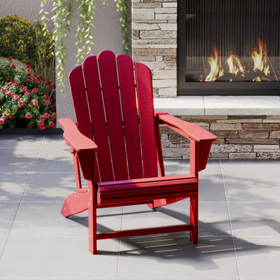 Chaise Adirondack en poly PEHD avec porte-gobelet Lucus