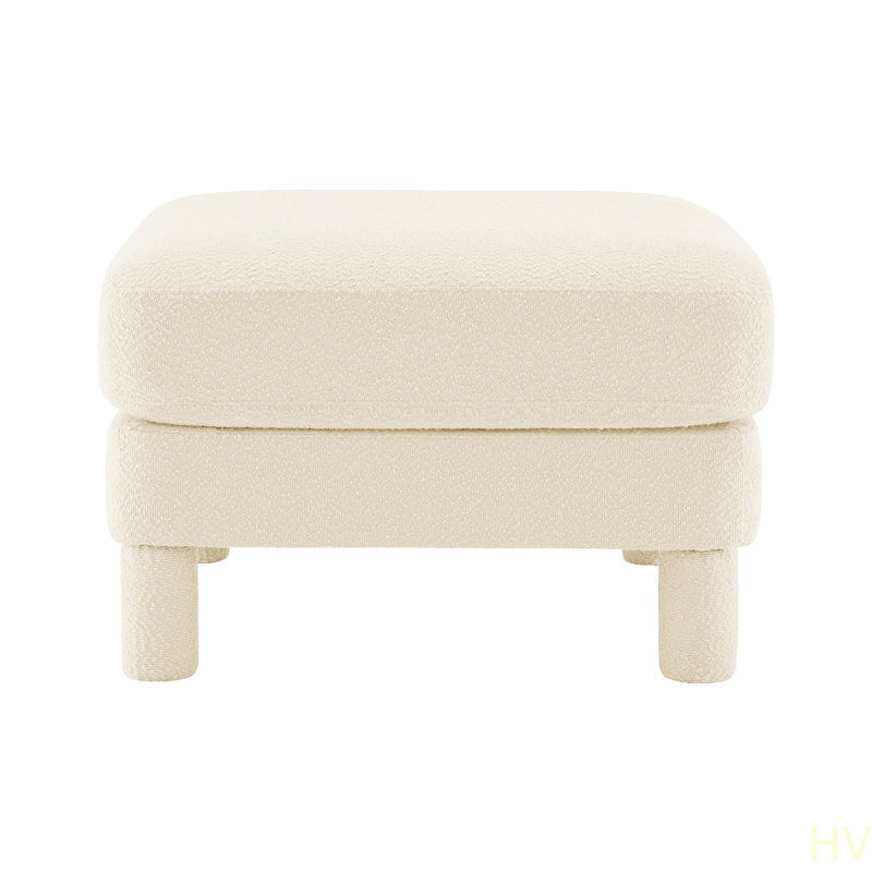 Repose-pieds Lucas en polyester au design élégant, robuste et confortable, Beige