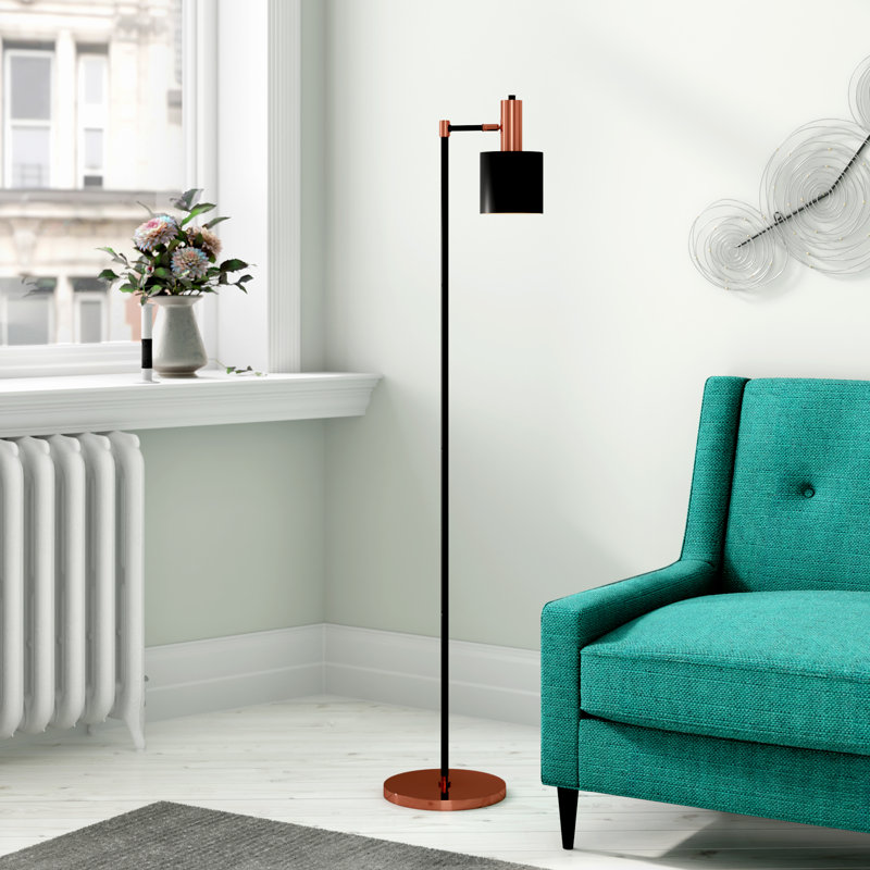Gerania 147.32cm Black Arched Floor Lamp