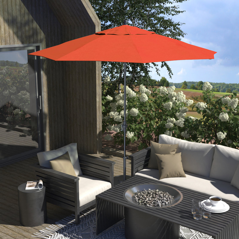 Parasol de patio gris 11 pi, Oléfine orange