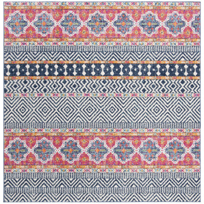 Felty Geometric Navy/Ivory Area Rug