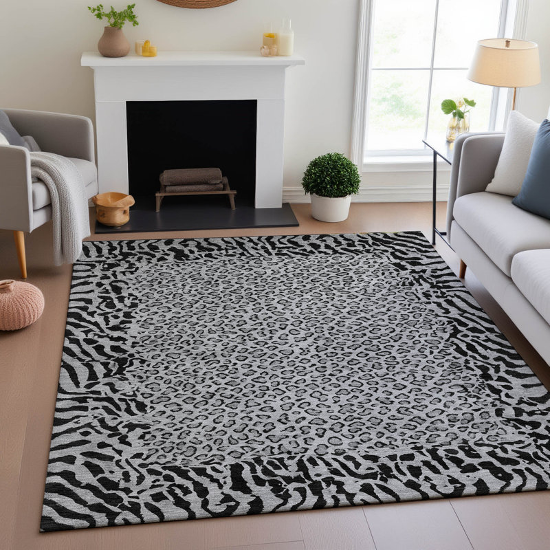 Premium Machine Washable Alvey AMF1230 Animal Skin Rug, Rectangle 2'6" x 3'10"