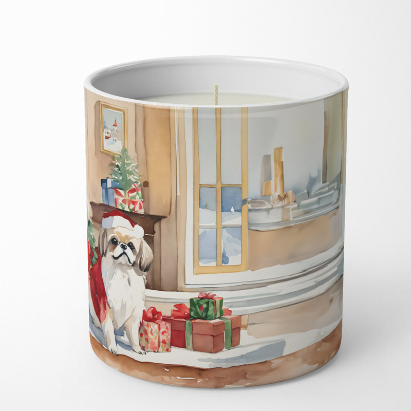 Bougie de Noël parfumée avec support en céramique
