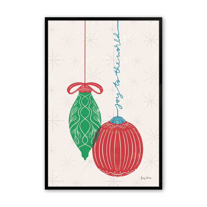 Elegant Holiday Ornaments II, impression dans un, Cadre noir satiné, H 15 po x l 12 po x P 1,25 po