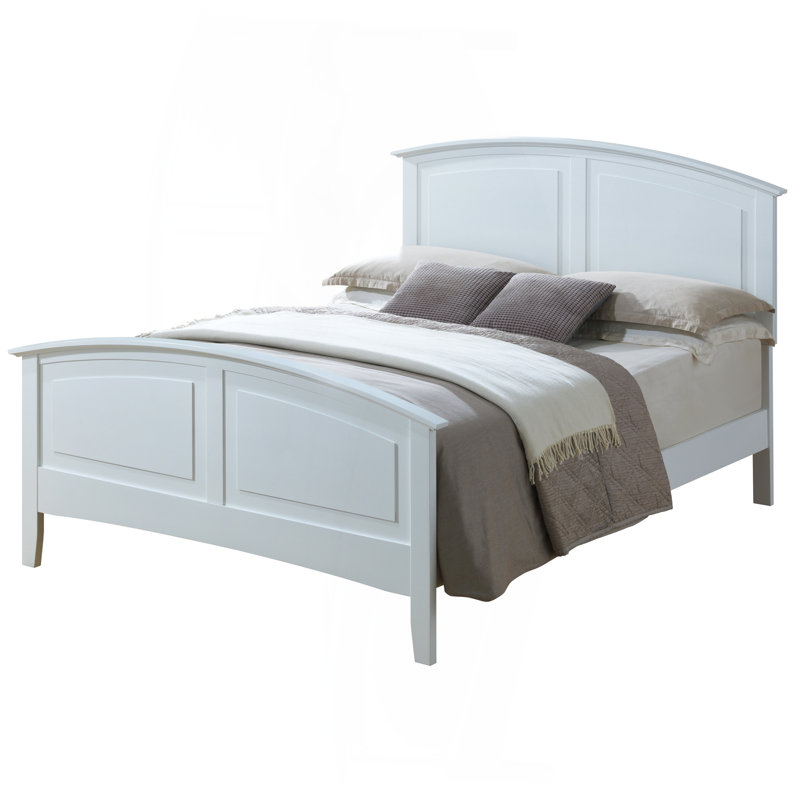 Elegant White Full Bed With Sturdy Support