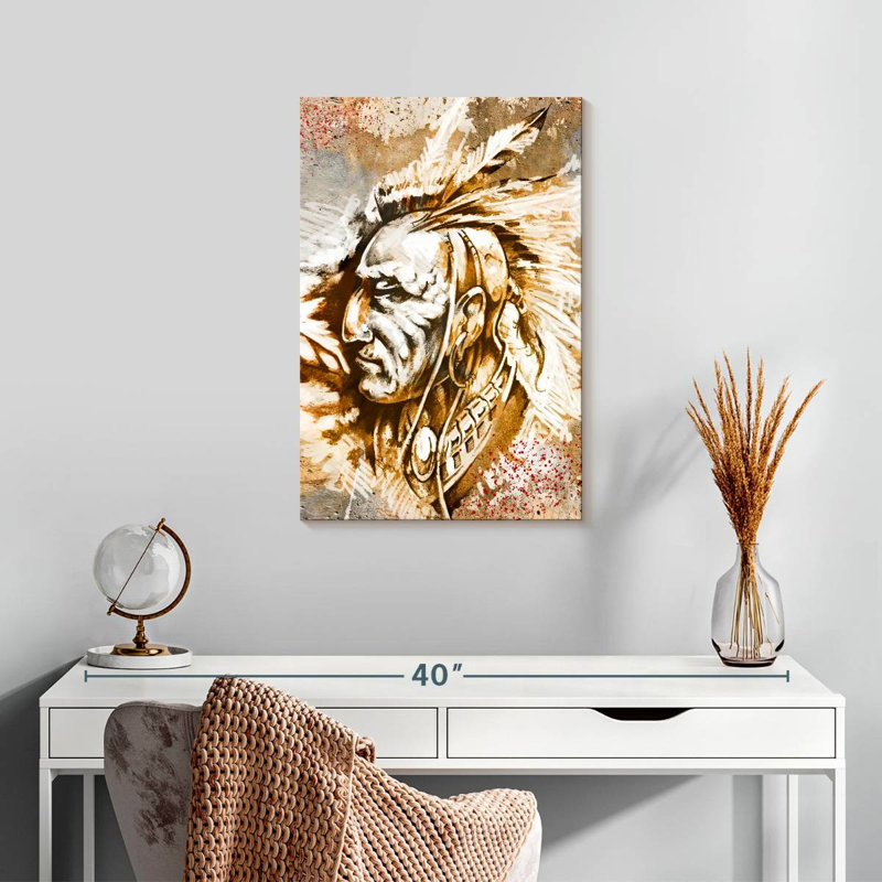 Lelar Native American Warrior, 24" H x 16" W