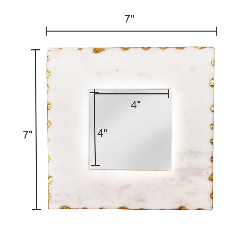 Cadre pour photo simple 4 po x 4 po en marbre blanc / or