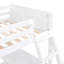 Lit simple superposé au dessus d'un lit double avec bureau, blanc