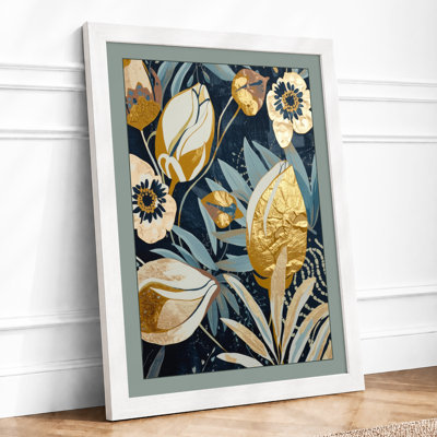Golden Botanica Botanical - Framed Print