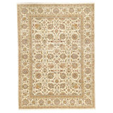 Hand Knotted Wool Area Rug in Cream